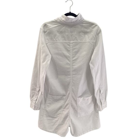 Frank & Eileen Ireland Performance Linen Long Sleeve Playsuit In White Size XL - Picture 7 of 13